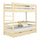 Lit superposé avec tiroir en bois pin incolore – chambre d'enfant, bois massif, scandinave