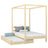 Lit à baldaquin avec tiroir pour matelas en bois pin incolore – chambre d'enfant scandinave
