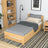 Letto pino naturale con cassetto per materasso aggiuntivo – in legno, per bambini Nizio