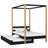 Lit à baldaquin avec tiroir pour matelas en bois noir-chêne – chambre d'enfant scandinave