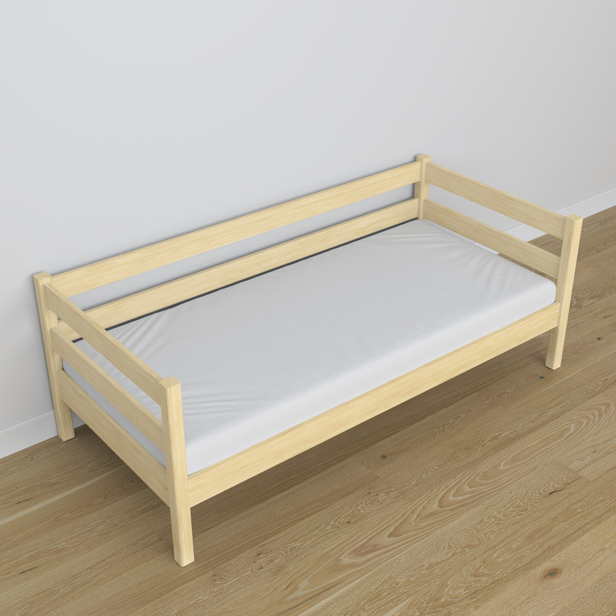 Sofabett Kiefer farblos aus Holz – Maße und Schema, Nizio