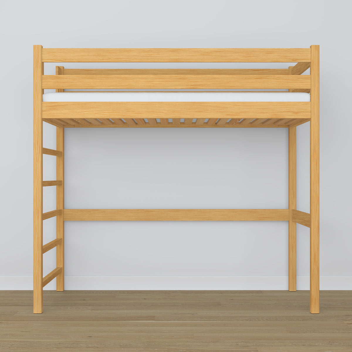 Lit mezzanine en bois pin naturel – détails des assemblages et de l'échelle, Nizio Home