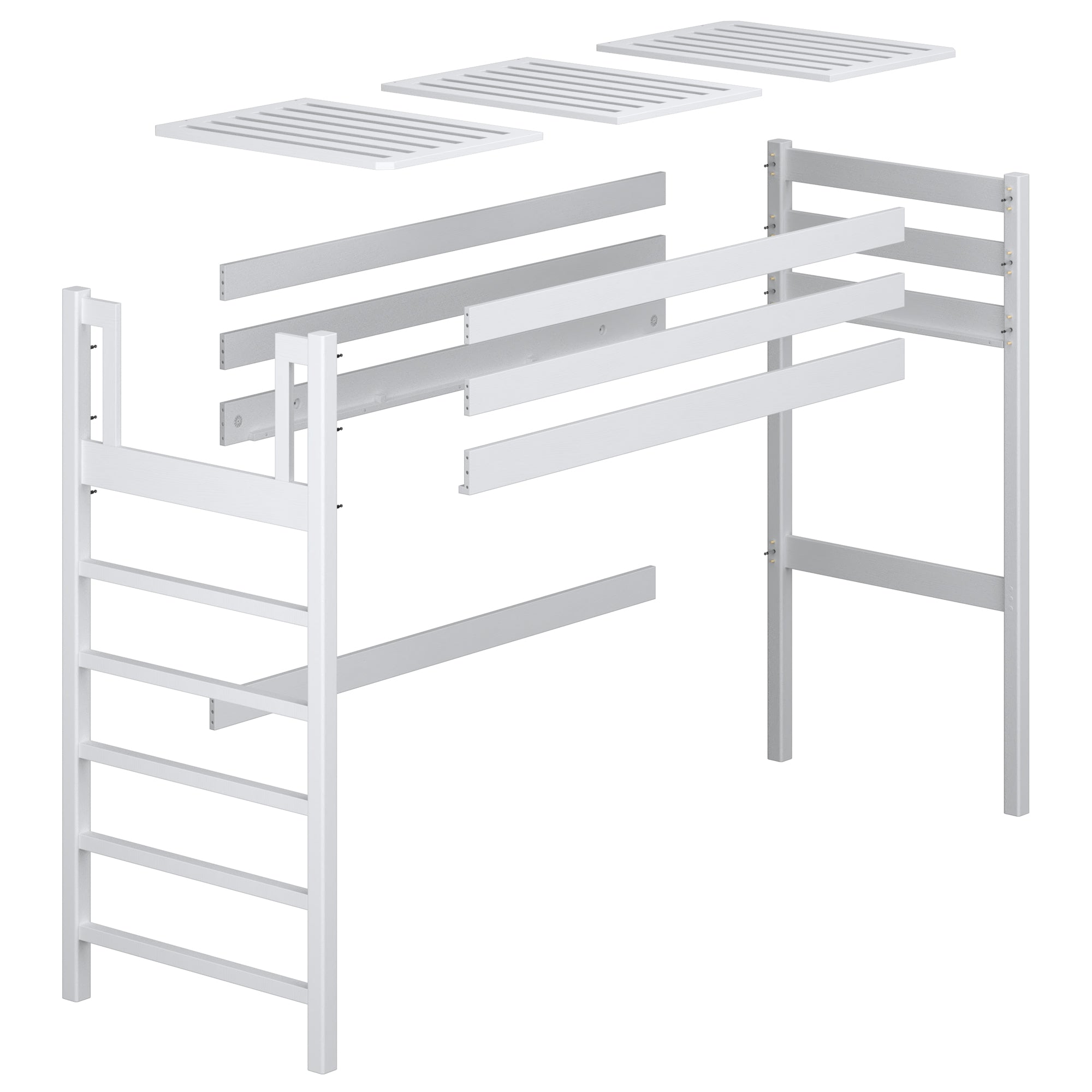 Loft bed N01 white – Nizio Home, made in Poland, 10-year warranty