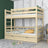 Lit superposé en bois pin incolore – échelle, barrières, tiroir na dodatkowy matelas