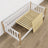 Sofa-lit en bois blanc avec chêne – détails du bois et des assemblages, Nizio Home