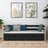 Sofa bed wooden black-oak – open drawer, bedding storage