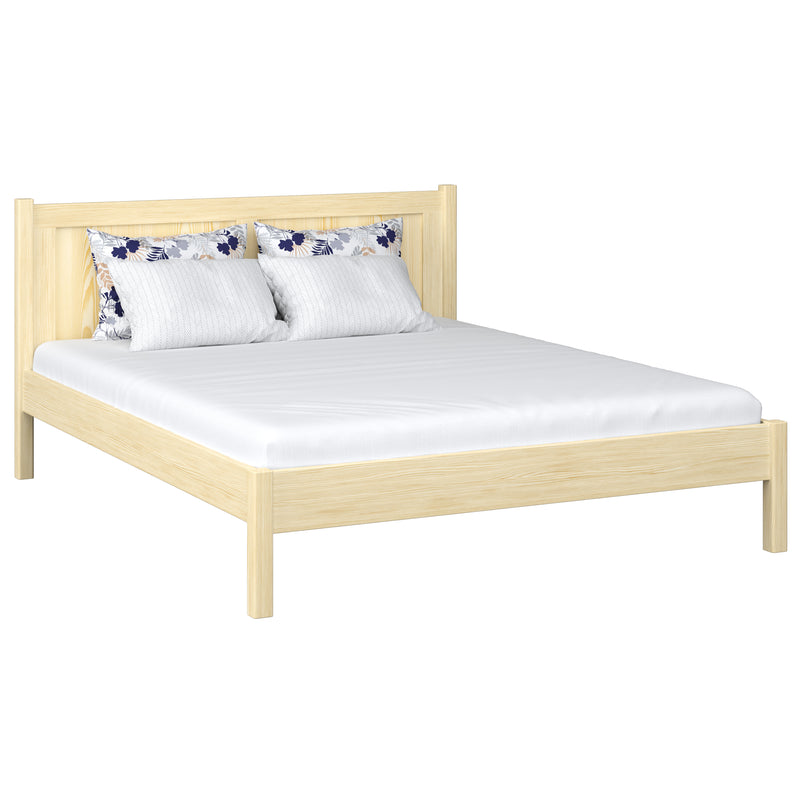 Lit double en bois pin incolore – chambre, bois massif, style scandinave