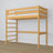 Lit mezzanine en bois pin naturel – sommier à lattes, vue de côté