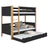 Letto a castello con cassetto per materasso in legno nero-quercia – stanza per bambini scandi