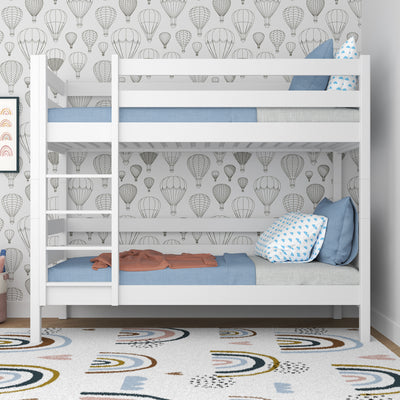 Wooden bunk bed N01 in white – general view, Nizio Home