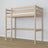 Bleached Oak Loft Bed – Slatted Frame, Side View