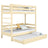 Lit superposé avec tiroir pour matelas en bois pin incolore – chambre d'enfant scandinave