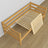 Sofa bed wooden natural pine – angled view, scandi