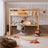 Letto a soppalco in rovere con scrivania N01 rovere naturale