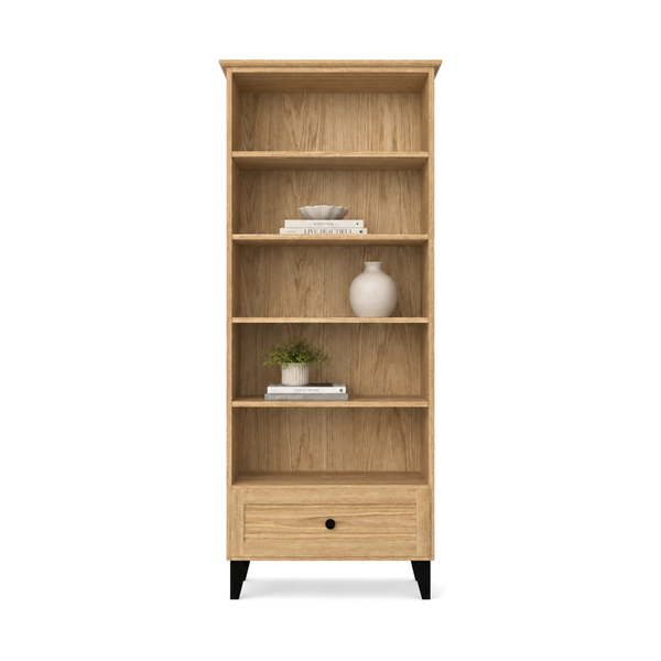Étagère 1S 80 Scandi en chêne chêne naturel / noir