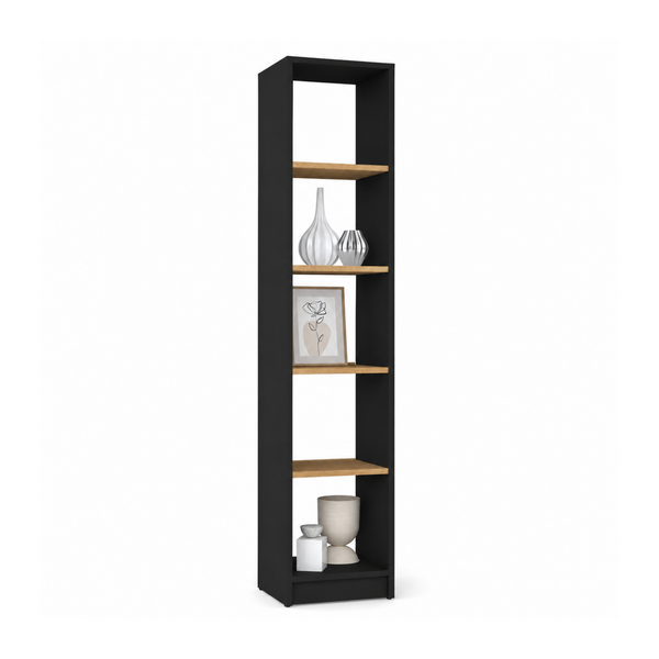 Étagère N01 en bois noir-chêne