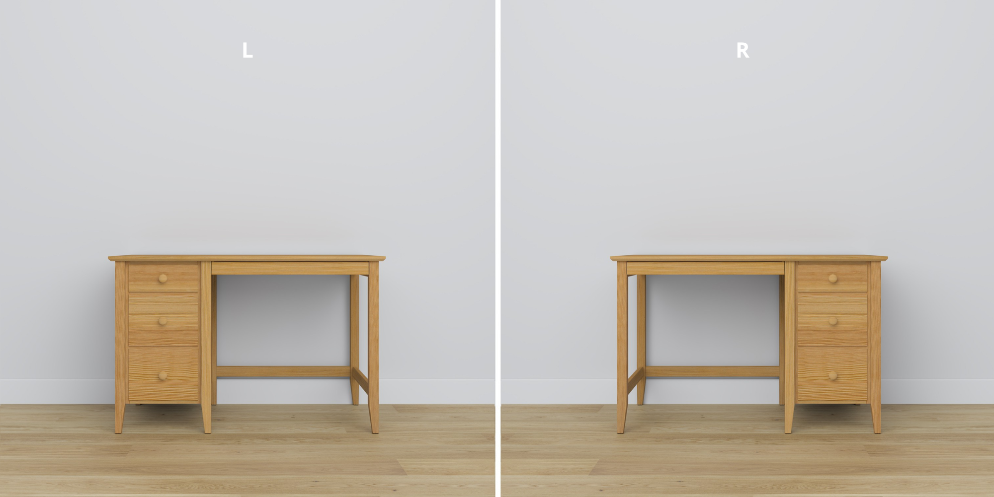 Pine desk 3S Scandi natural pine
