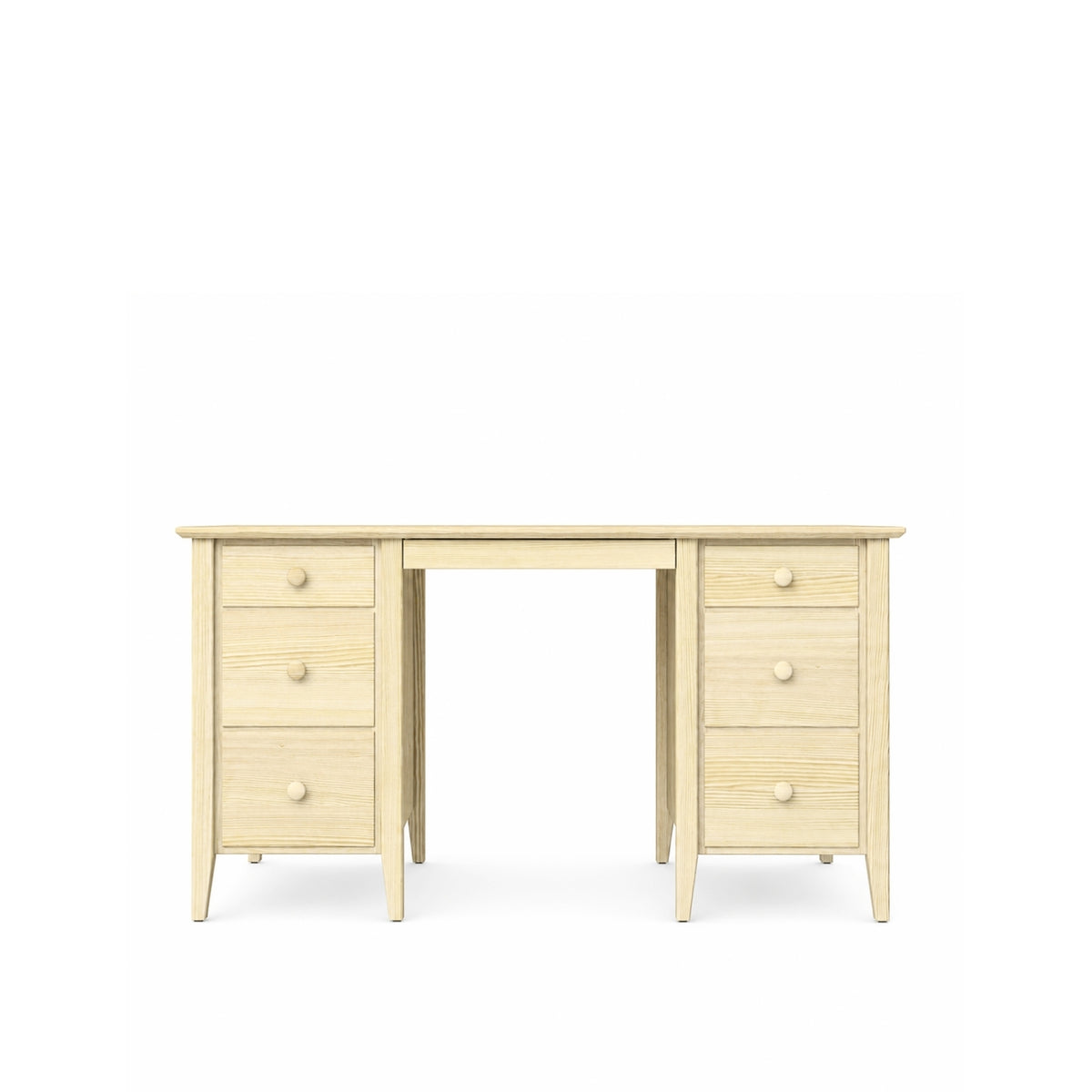 Desk with 6 drawers pine clear pine – office and youth room, scandi