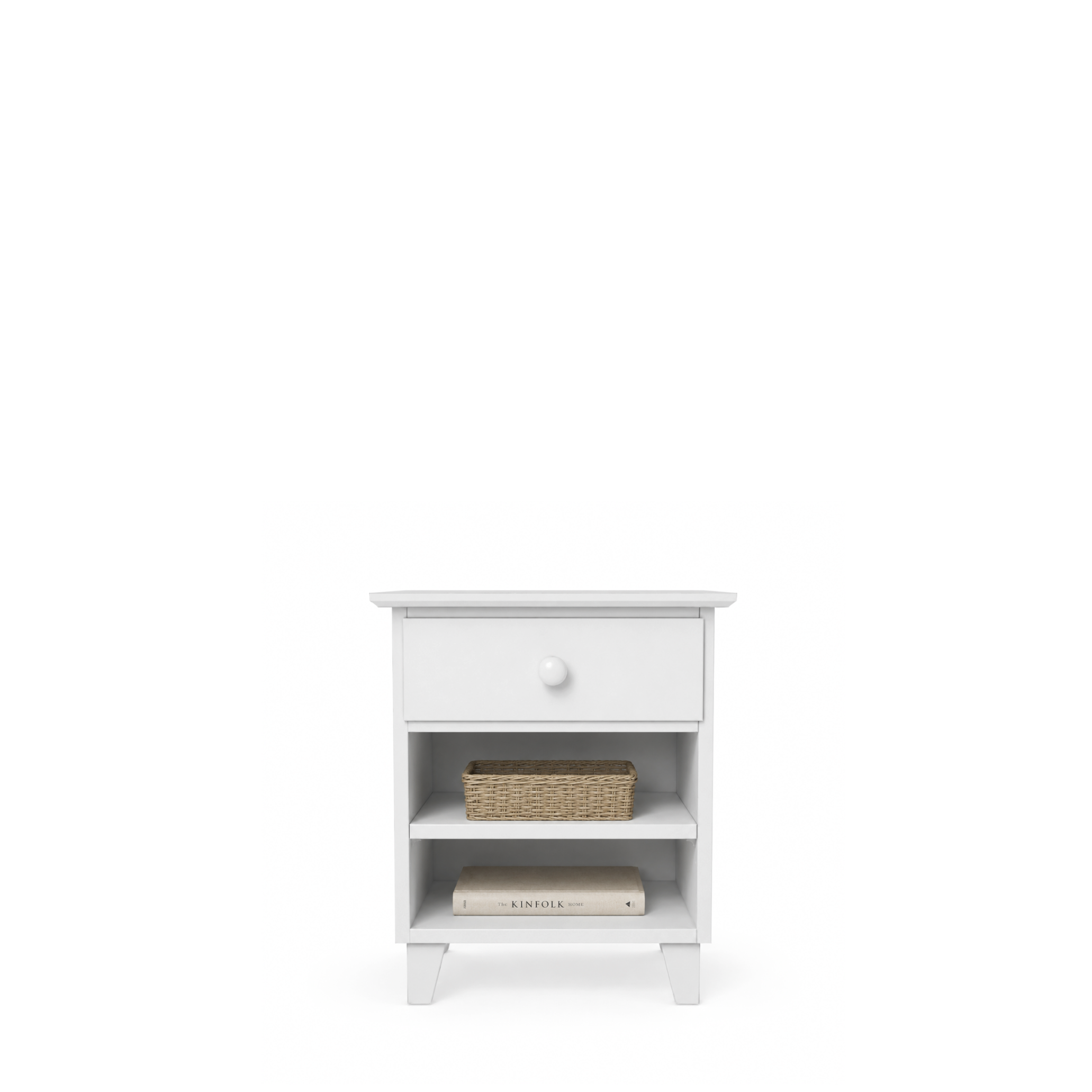 Comodino in legno 1S N02 Scandi bianco