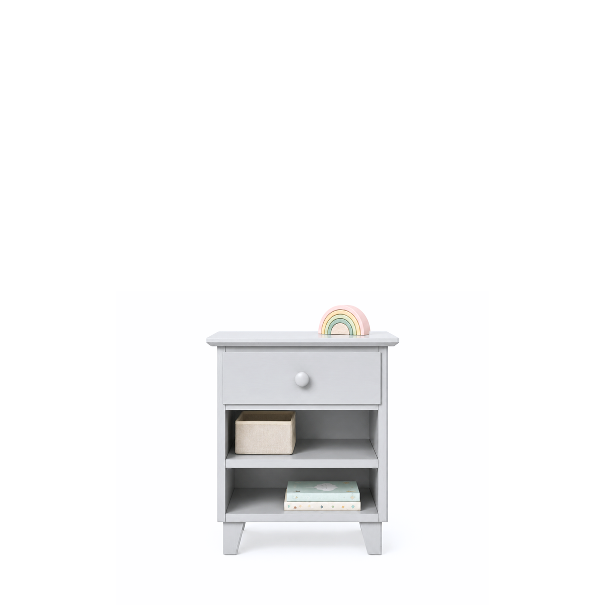 Comodino in legno 1S N02 Scandi grigio cenere
