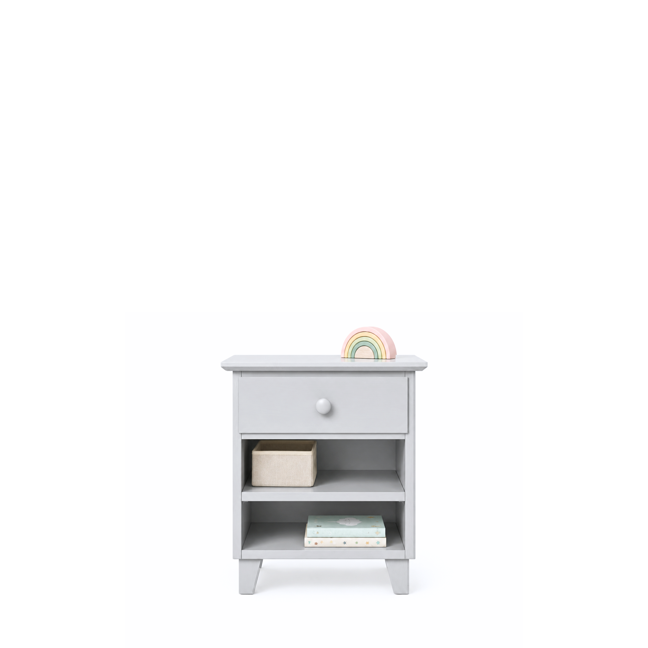 Comodino in legno 1S N02 Scandi grigio cenere