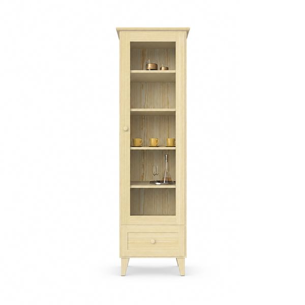 Kiefer Vitrine 1S 57 Scandi Kiefer farblos
