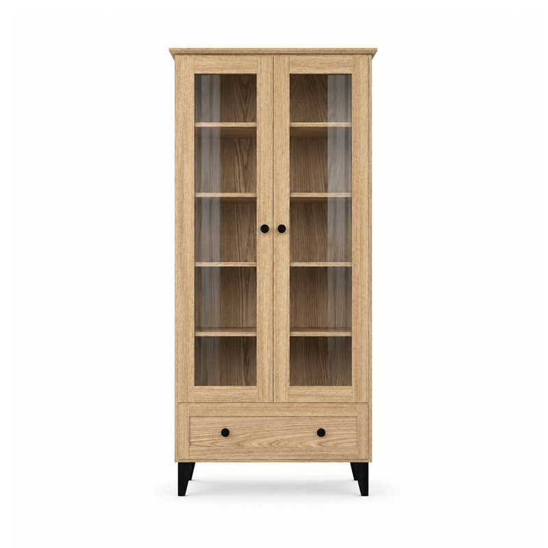 Vetrina in rovere 1C 90 Scandi rovere naturale / nero