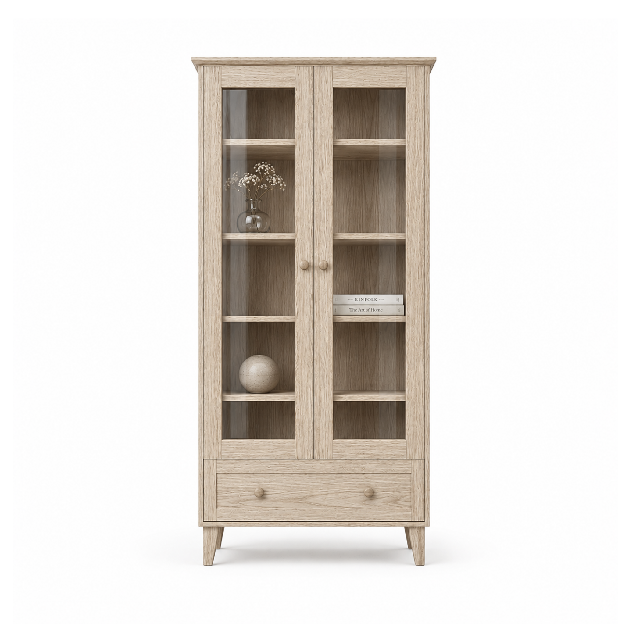 Vetrina in rovere 1S 90 Scandi rovere sbiancato